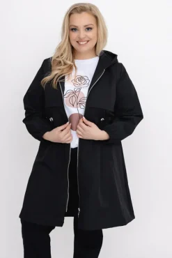 Czarna Kurtka parka KORMI<Włoski Discount