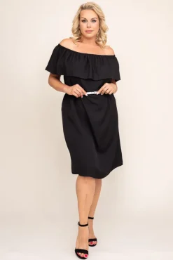 Czarna Sukienka FRILIA<Polski Discount