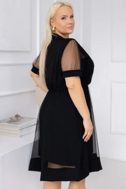 Czarna Sukienka KALEMA<Włoski New