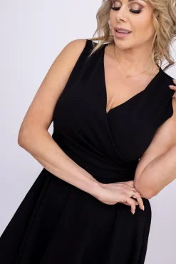Czarna Sukienka LEVERI<Włoski Clearance