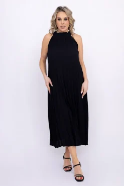 Czarna Sukienka plisowana JAKARTA<Włoski Discount