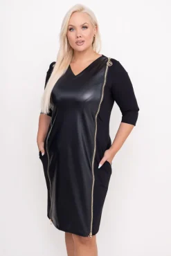 Czarna Sukienka SELENA Wzór 2<Polski Clearance