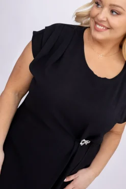 Czarna Sukienka z kokardką KARTISIA<Polski Outlet