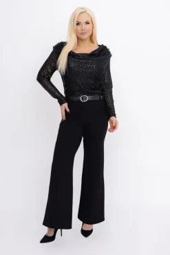 Czarne Body cekinowe MUSSILO<Włoski Discount