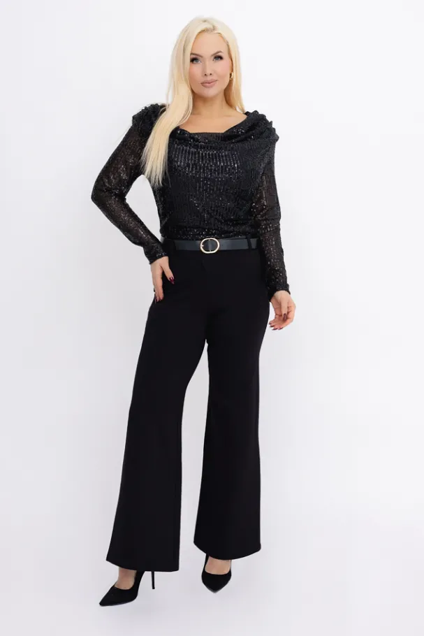 Czarne Body cekinowe MUSSILO<Włoski Discount