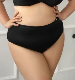 Czarne Figi od stroju kąpielowego BEACH Wysoki Stan<Polski Hot