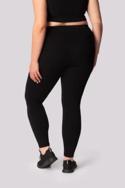 Czarne Legginsy prążkowane RIBBED<Polski Sale