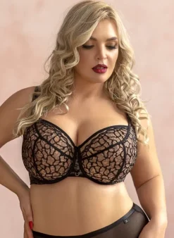 Czarny Biustonosz PANTHER Soft Plunge<Polski New