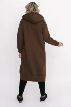 Czekoladowa Bluza ocieplana VERMEN<Włoski Outlet