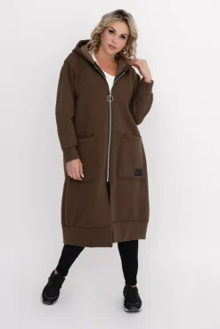 Czekoladowa Bluza ocieplana VERMEN<Włoski Outlet