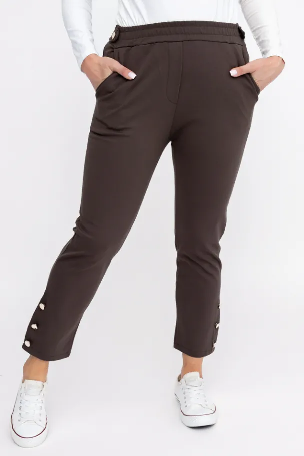 Czekoladowe Spodnie COVENTI<Włoski Best