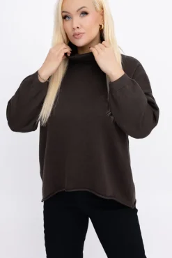 Czekoladowy Sweter z golfem XENTI<Włoski New