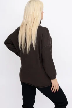 Czekoladowy Sweter z golfem XENTI<Włoski New
