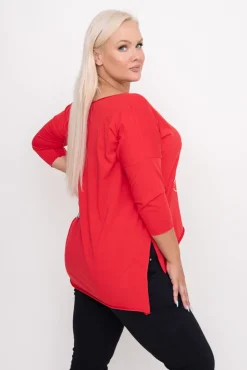 Czerwona Bluzka REVUMI Wzór 1<Włoski Hot