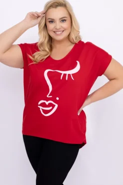 Czerwona Bluzka REZINO<Włoski Hot