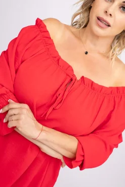 Czerwona Bluzka SEGAYO<Włoski Sale