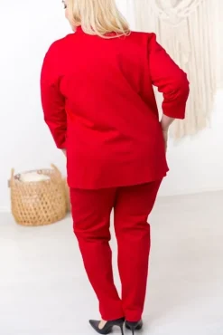 Czerwona Marynarka BAKIOLA Plus Size<Polski Outlet