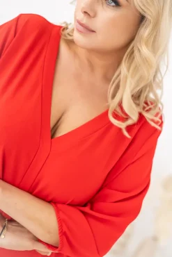 Czerwona Sukienka AMANTE<Polski Hot