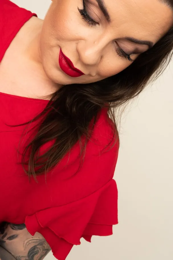 Czerwona Sukienka BLANCY<Polski