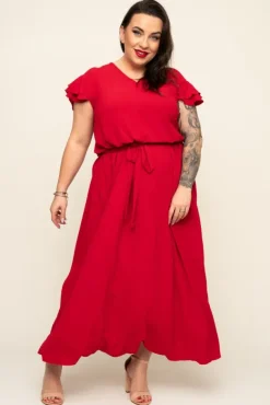 Czerwona Sukienka BLANCY<Polski