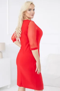 Czerwona Sukienka CRAVATTA<Polski Sale