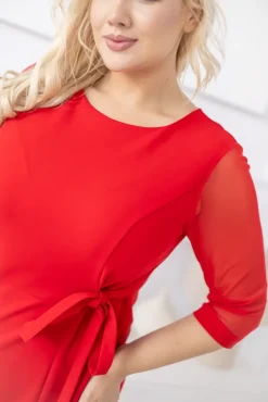 Czerwona Sukienka CRAVATTA<Polski Sale