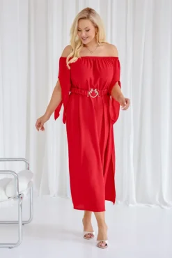 Czerwona Sukienka DERTUZI<Polski Sale