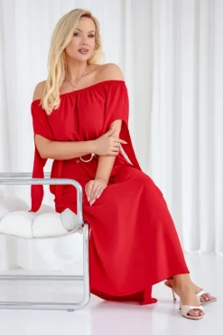 Czerwona Sukienka DERTUZI<Polski Sale