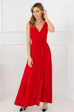 Czerwona Sukienka FIANCO Maxi<Polski Outlet