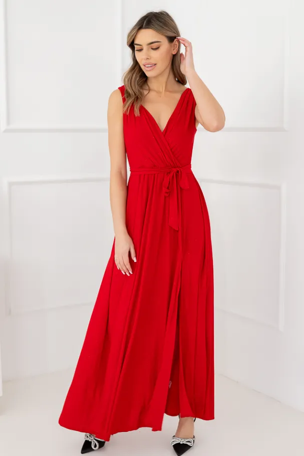 Czerwona Sukienka FIANCO Maxi<Polski Outlet