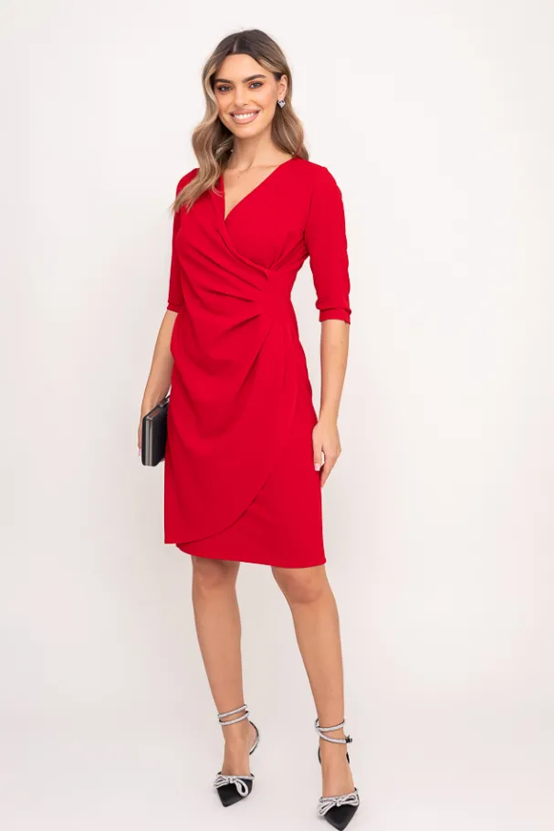 Czerwona Sukienka MAGENTA Plus Size<Polski Outlet