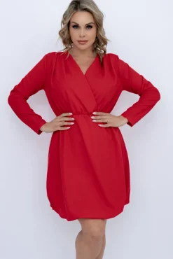 Czerwona Sukienka MILTERI<Włoski New