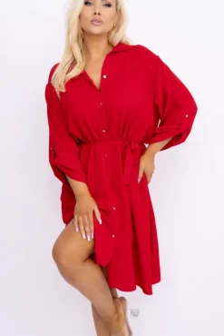 Czerwona Sukienka POWER<Polski Discount