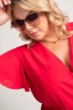 Czerwona Sukienka RHODIO<Polski