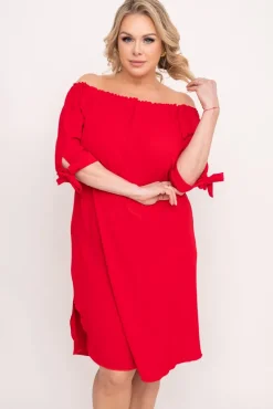 Czerwona Sukienka VALENCIA<Polski Best