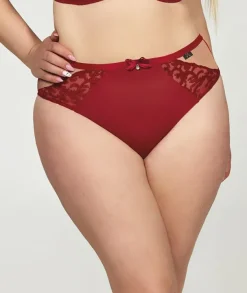 Czerwone Figi CLARISA Wysoki Stan<Polski Discount