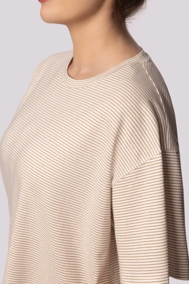 Ecru Piżama z szortami STRIPE<Polski Best