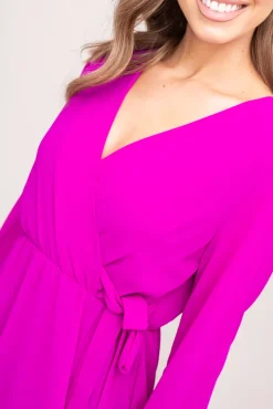 Fioletowa Sukienka Elegancka PERLA<Włoski Discount
