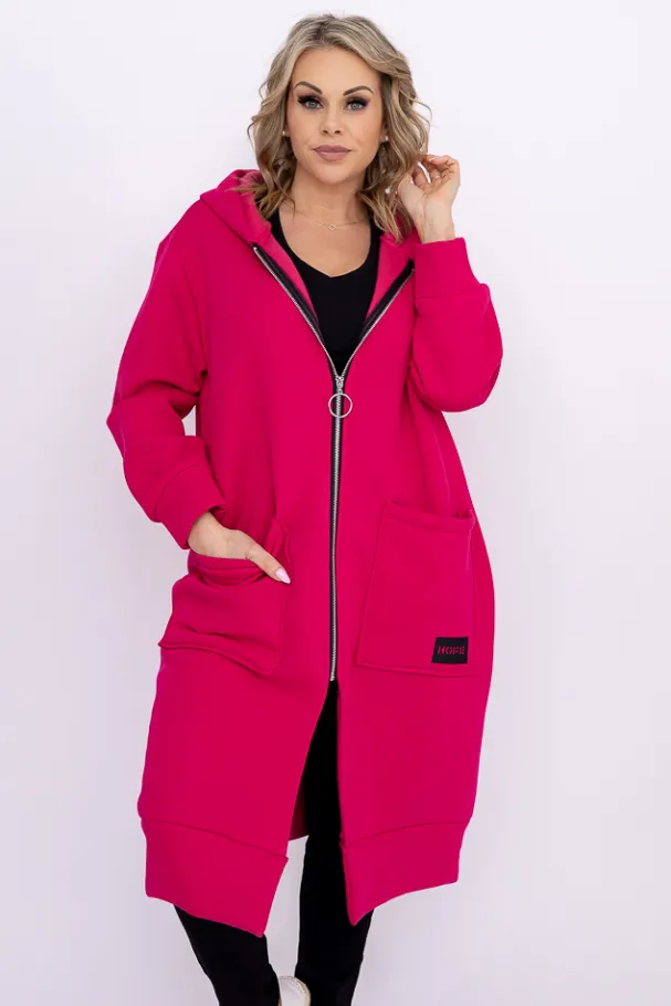Fuksjowa Bluza ocieplana VERMEN<Włoski Clearance