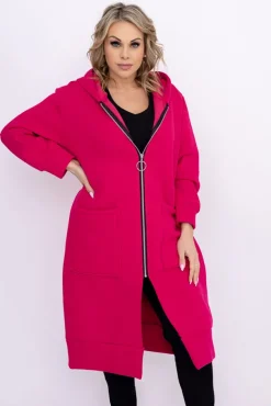 Fuksjowa Bluza ocieplana VERMEN<Włoski Clearance