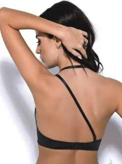 G025 biustonosz push up czarny KOKTAJLOWY<Gorsenia Outlet