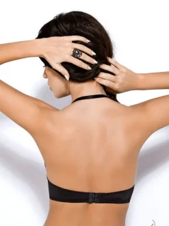 G025 biustonosz push up czarny KOKTAJLOWY<Gorsenia Outlet