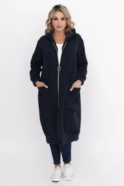 Granatowa Bluza ocieplana VERMEN<Włoski Best