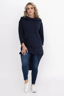 Granatowa Bluza z kapturem OASIS<Włoski