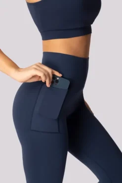 Granatowe Legginsy z kieszonką BASE<Polski New