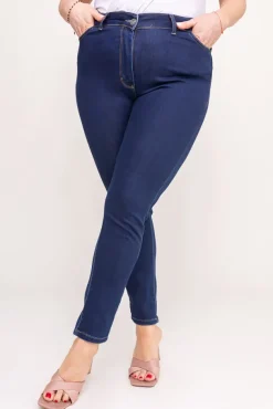 Granatowe Spodnie jeansowe PERVENI< Discount