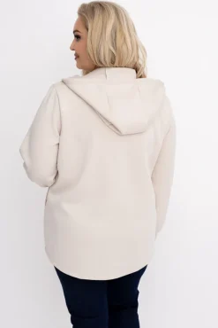 Jasnobeżowa Bluza z kapturem KORDIEN<Włoski Sale