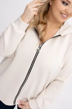 Jasnobeżowa Bluza z kapturem KORDIEN<Włoski Sale