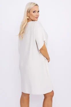 Jasnobeżowa Sukienka KIRMEN<Włoski Discount
