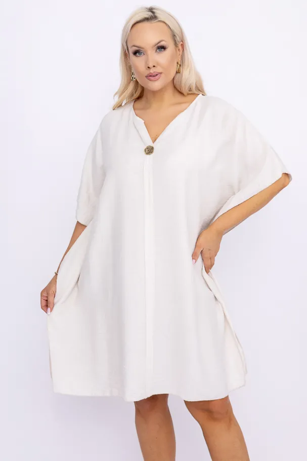 Jasnobeżowa Sukienka KIRMEN<Włoski Discount